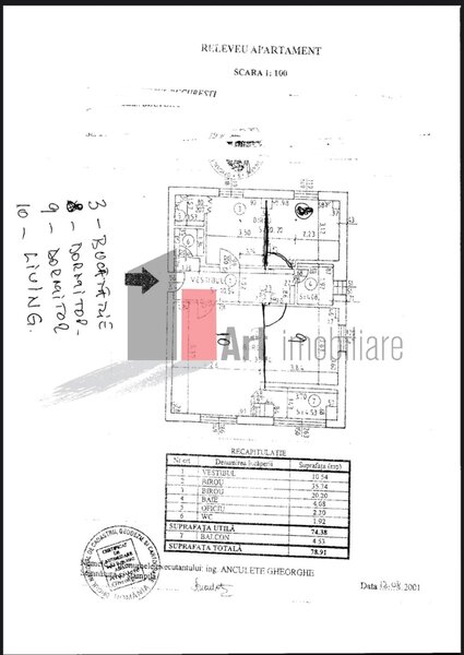 Unirii, Natiunile Unite, 3 camere.